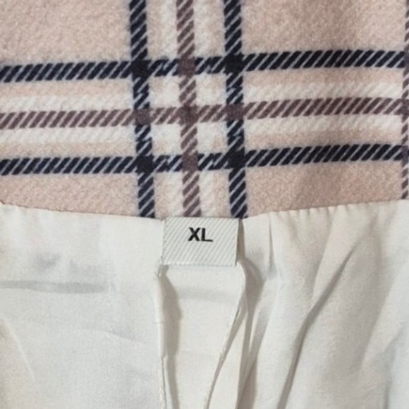 Women's XL Pink Plaid‎ Blazer Jacket Open Front Check Long Sleeve Workwear NWT - Picture 3 of 12